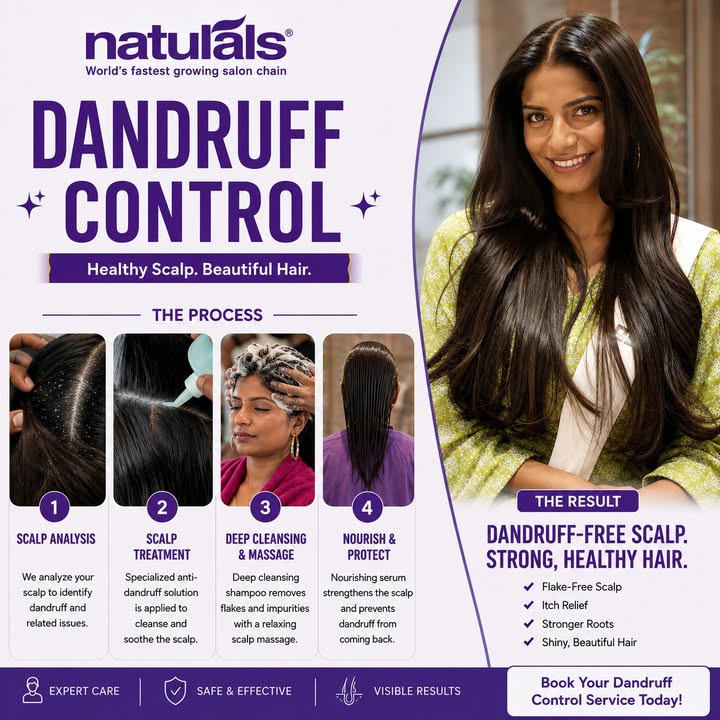 Best dandruff removal treatment at Naturals Salon for a cleaner, healthier looking scalp
