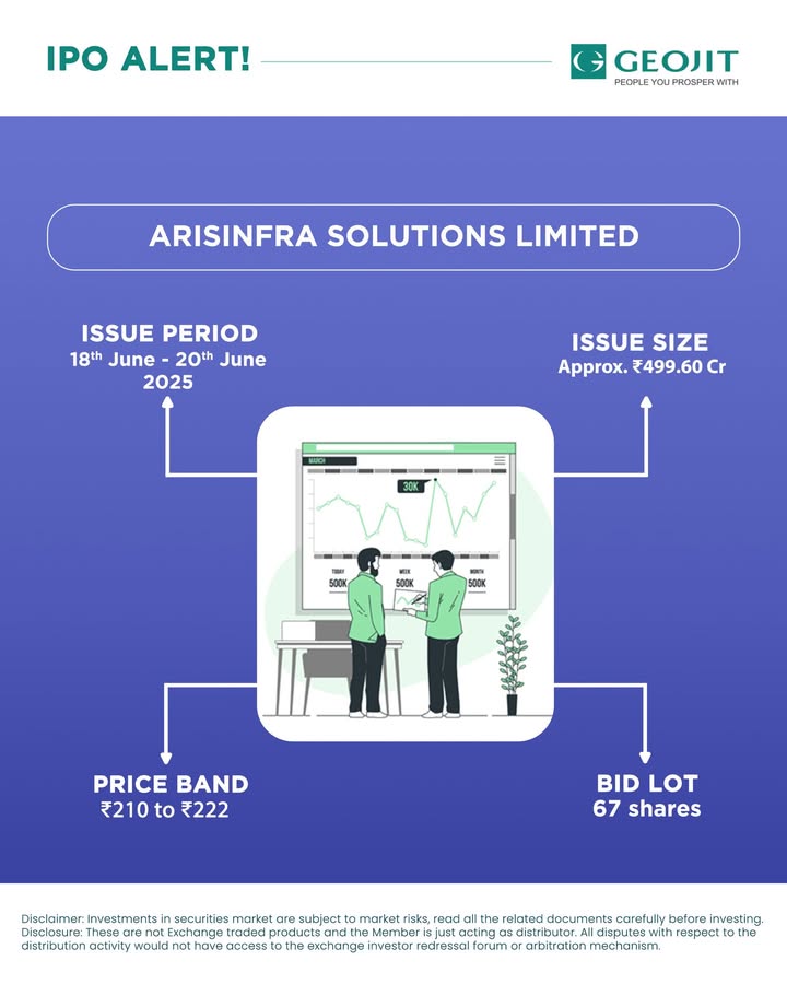 ArisInfra Solutions Limited is a modern platform that helps construction and infrastructure companies buy materials easily and manage their finances smartly. Apply for IPOs with ease through Geojit s e IPO platform https www.geojit ArisInfra Solutions Limited is a modern platform that helps construction and infrastructure companies buy materials easily a...