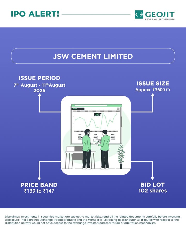 JSW Cement Limited is a manufacturer of green cement in India. As part of the JSW Group, the company is committed to sustainability and innovation in the cement industry. Apply for IPOs with ease through Geojit s e IPO platform https www.geojit JSW Cement Limited is a manufacturer of green cement in India