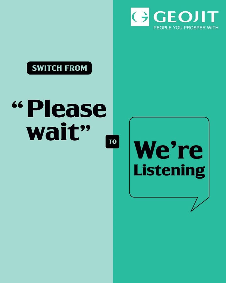 Tired of waiting, automated replies, and support that doesnt show up when markets move Switch to Geojit where real expe...