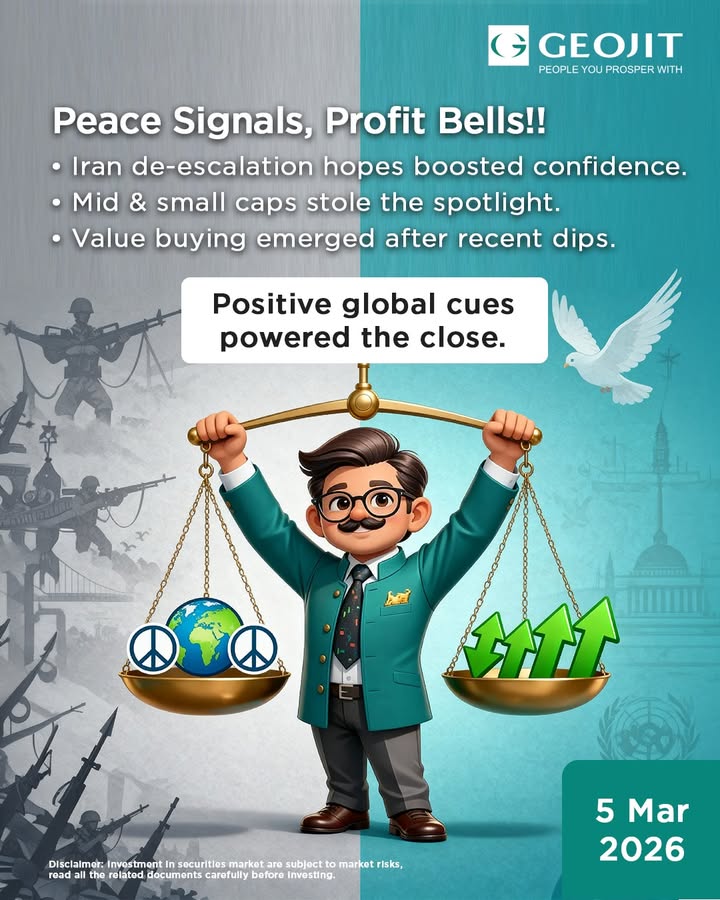 Markets ended the day on a positive note as supportive global cues lifted investor sentiment