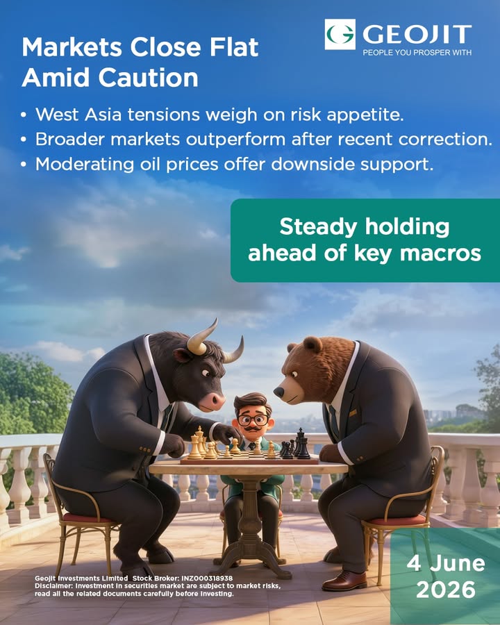 It was a tug of war session today as the market oscillated before closing flat, with West Asia tensions keeping risk appetit...