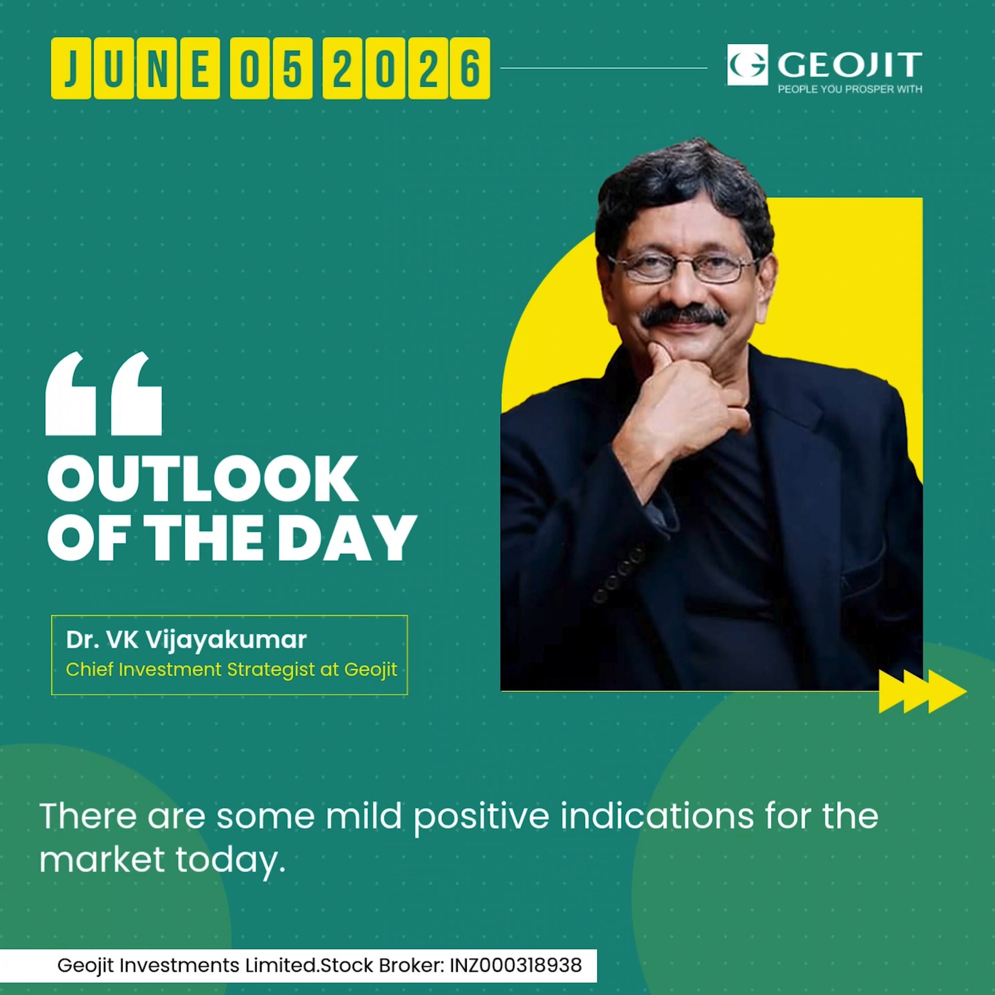  There are some mild positive indications for the market today