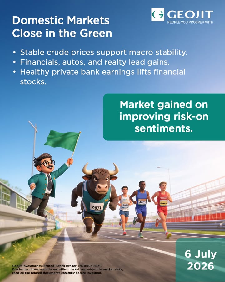 Indian equities traded with a positive bias despite mixed global cues, supported by stable crude prices that bolster inflati...