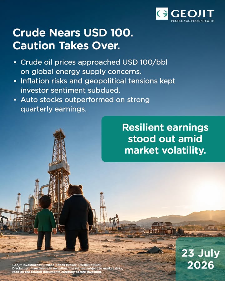 Crude oil prices and global developments shaped market sentiment today