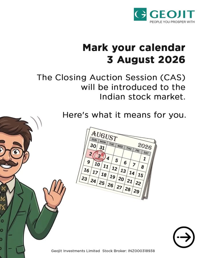 Closing Auction Session CAS for stocks that have F O contracts from 3rd August 2026