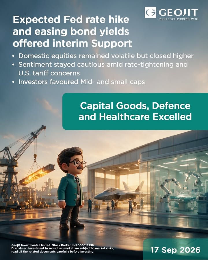  Easing bond yields and a largely expected Fed rate hike supported sentiment, while value buying helped domestic markets...