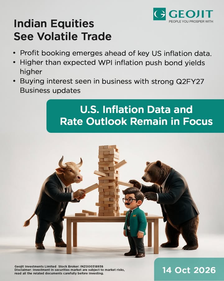  Indian equities witnessed a volatile session as profit booking emerged after recent gains