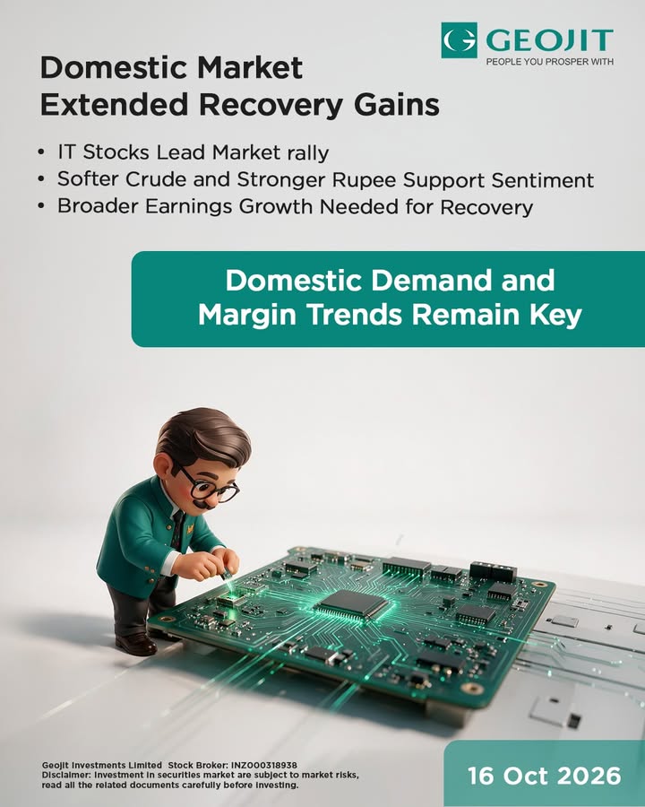  Indian equities extended their recovery, led by sustained buying in IT stocks as strong quarterly results and positive ...