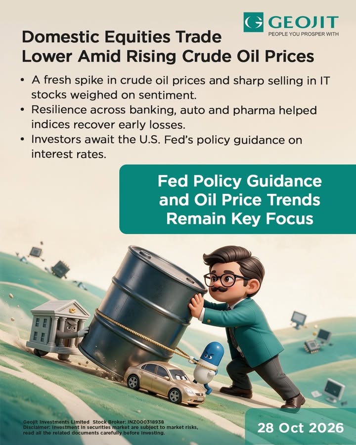  Domestic equities remained volatile as rising crude oil prices and weakness in IT stocks weighed on sentiment