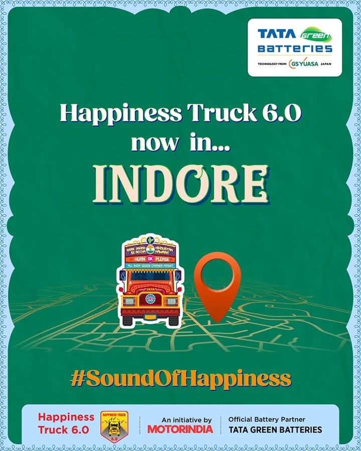 Indore, weve arrived and were bringing the happiness The HappinessTruck6.0 has rolled into the city where every morning starts with poha, every bite ends with jalebi and every street hums with energy Indore, weve arrived and were bringing the happiness The HappinessTruck6