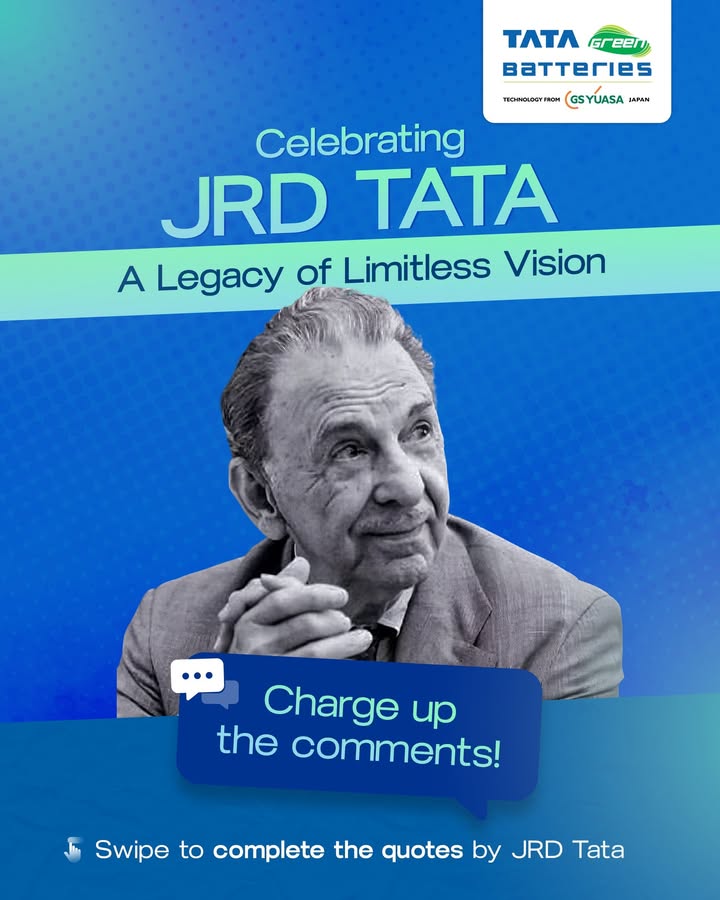JRD Tata Sir didnt just build companies. He built a belief system. One that powers lives, not just machines