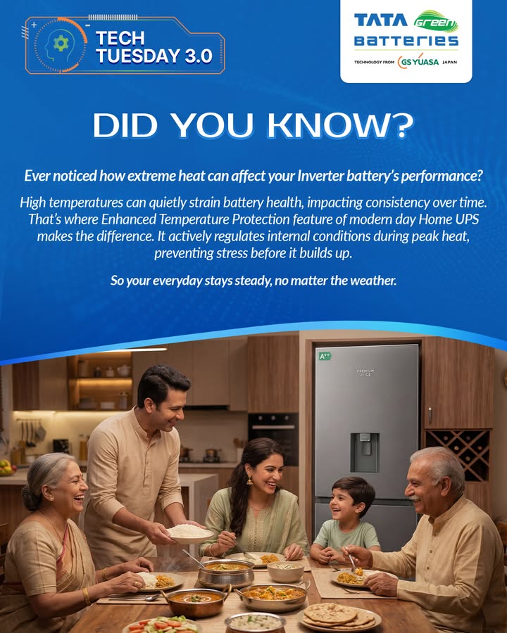 What if the heat around you was silently affecting your inverter battery every single day Heres your Tech Tuesday fact, br...