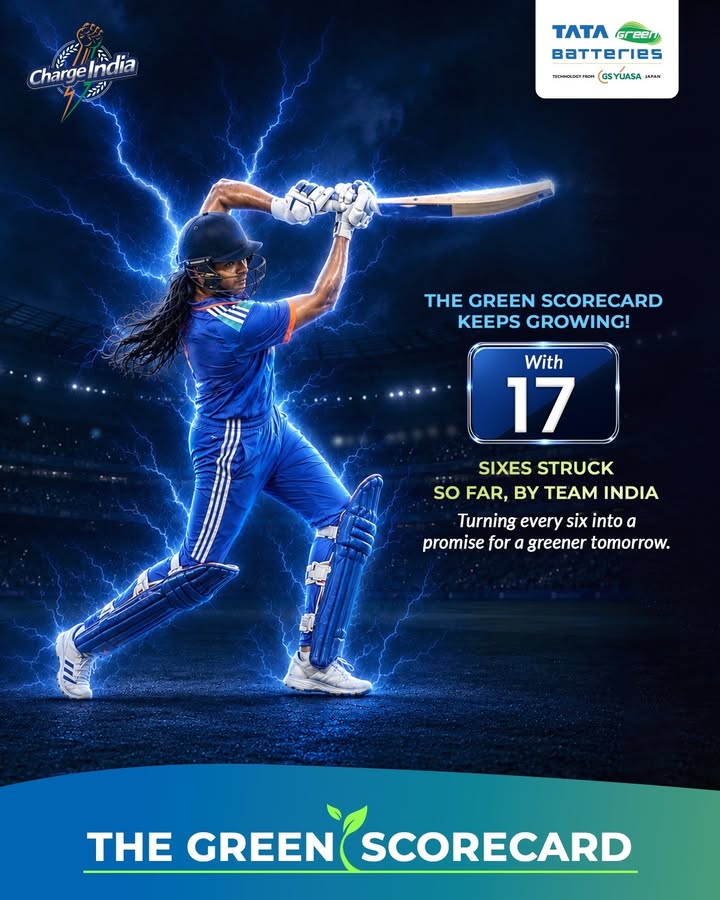 The Green Scorecard initiative by Tata Green Batteries keeps growing with every sporting milestone. 17 sixes. 216 goals