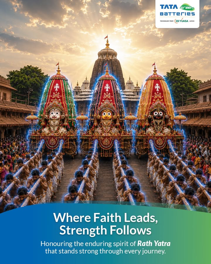 As millions come together to celebrate the enduring spirit of Rath Yatra, Tata Green Batteries wishes you a safe and purpos...