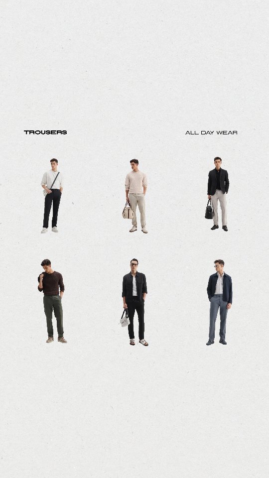 Trousers designed for all day wear. Easy through the day, sharp into the evening. Comfort, without compromise. . . . . . . 