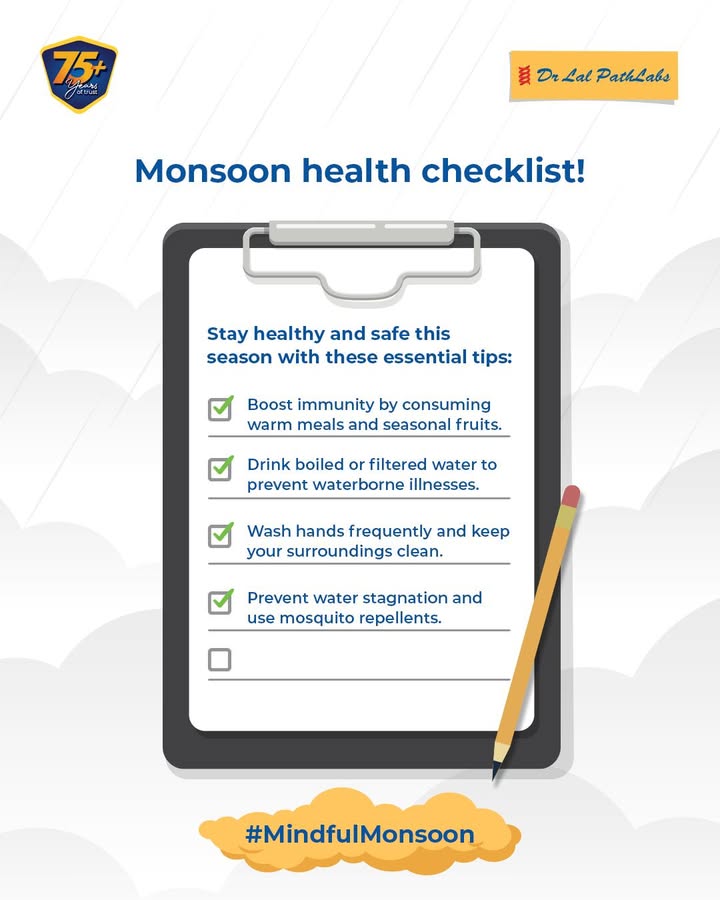 Enjoy the monsoon season mindfully with these health tips. Keep infections at bay and boost your immunity this rainy season. Show thinking MindfulMonsoon StaySafe DrLalPathLabs MonsoonCare MonsoonHealth Enjoy the monsoon season mindfully with these health tips. Keep infections at bay and boost your immunity this rainy season