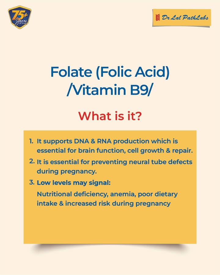 Feeling fatigued, facing nutritional issues, or planning a pregnancy A Folate Test helps detect deficiencies, supports brai...