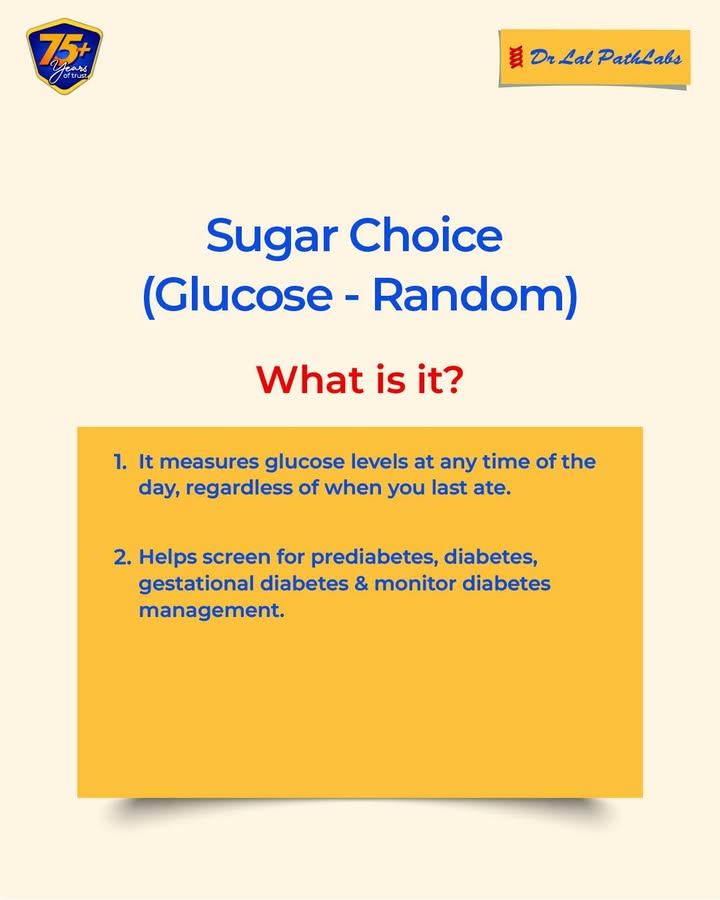 Worried about sugar levels Get the Sugar Choice Test with our Swasthfit Package, no fasting needed Detect diabetes risk Track glucose anytime Includes Vitamin Organ Panels Available in DNCR only Diabetes HeartCheck DiabetesCare KnowYourTe... Worried about sugar levels Get the Sugar Choice Test with our Swasthfit Package, no fasting needed Detect diabetes risk ...