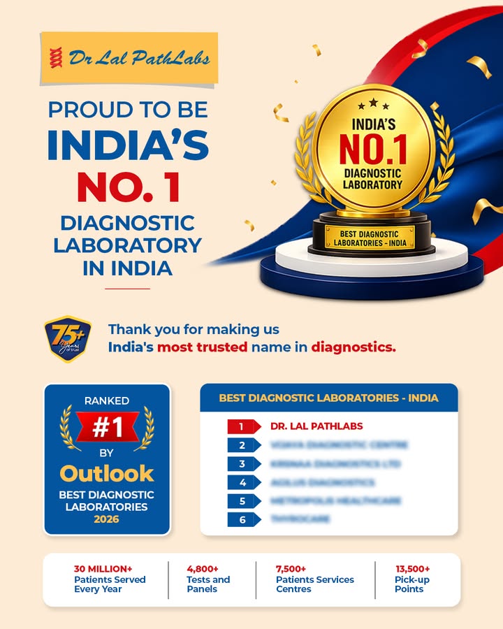 Proud. Grateful. Honoured. Dr Lal PathLabs has been recognised as India s No