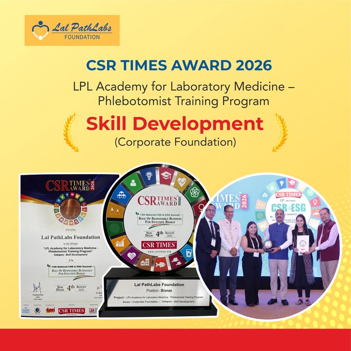 Lal PathLabs Foundations flagship LPL Academy for Laboratory Medicine Phlebotomist Training Program has been honoured with...
