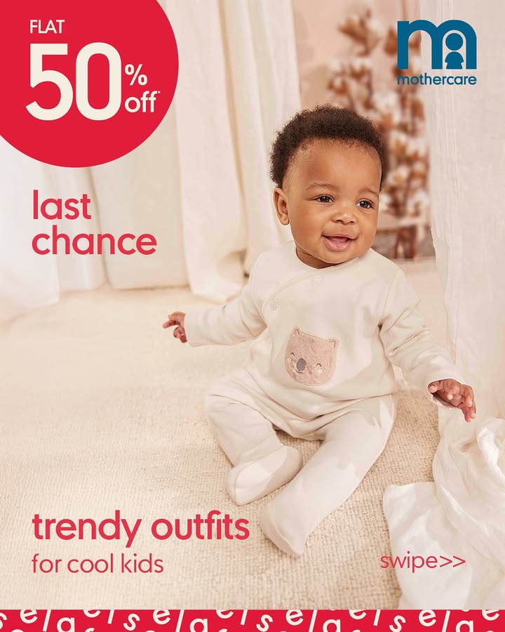 Soft on skin. Easy on hearts. For when comfort really matters, theres Mothercare. Last chance to get your favourites at flat 50 off at our End of Season Sale. In store online. MothercareIndia EndOfSeasonSale WeKnowParenting Soft on skin. Easy on hearts. For when comfort really matters, theres Mothercare