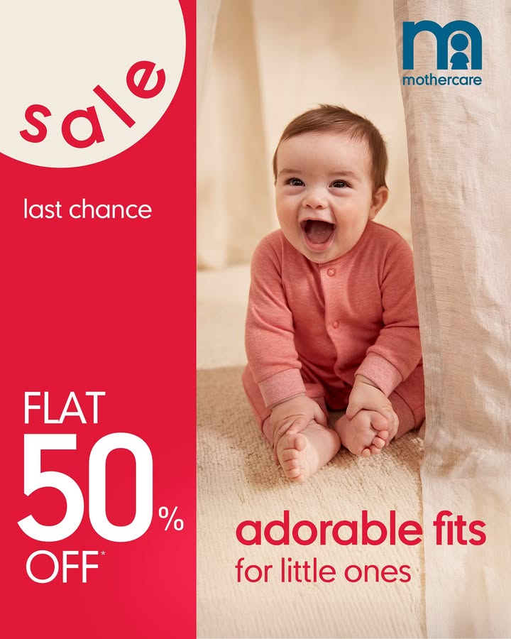 Big on comfort, made for everyday moments. Find adorable essentials for little ones, now at flat 50 off in the End of Season Sale. MothercareIndia EndOfSeasonSale WeKnowParenting Big on comfort, made for everyday moments