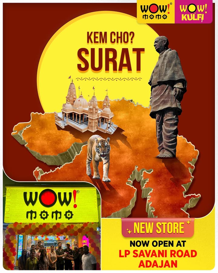 Namaste Surat Get ready to say Wow We are thrilled to announce that Wow Momo, Wow Kulfi are now serving at ...