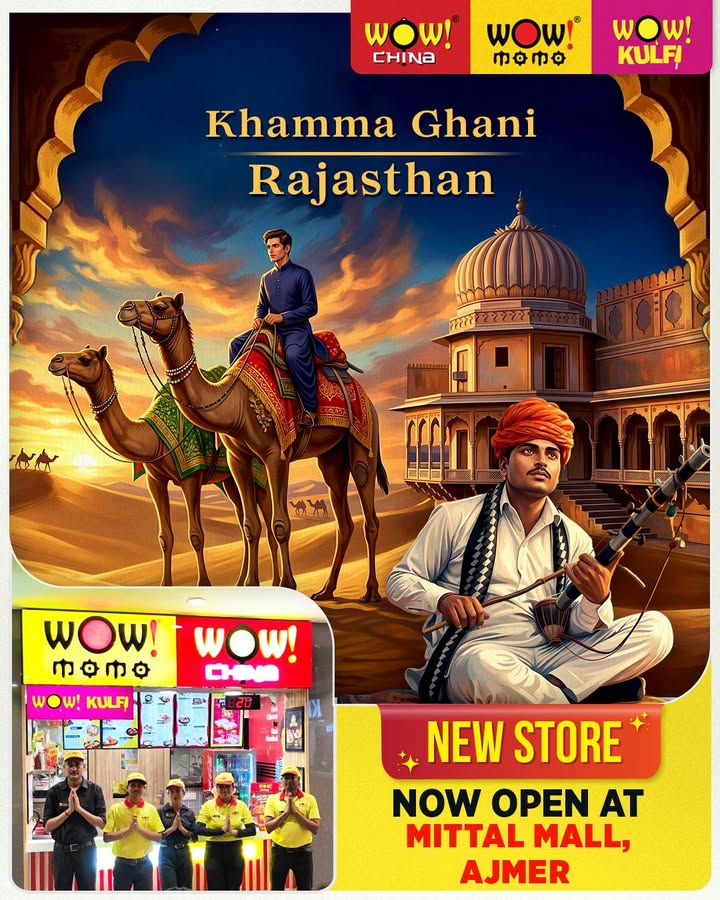 Khamma Ghani Ajmer WOW flavours have arrived Were thrilled to bring Wow Momo, Wow China Wow Kulfi to Mitta...