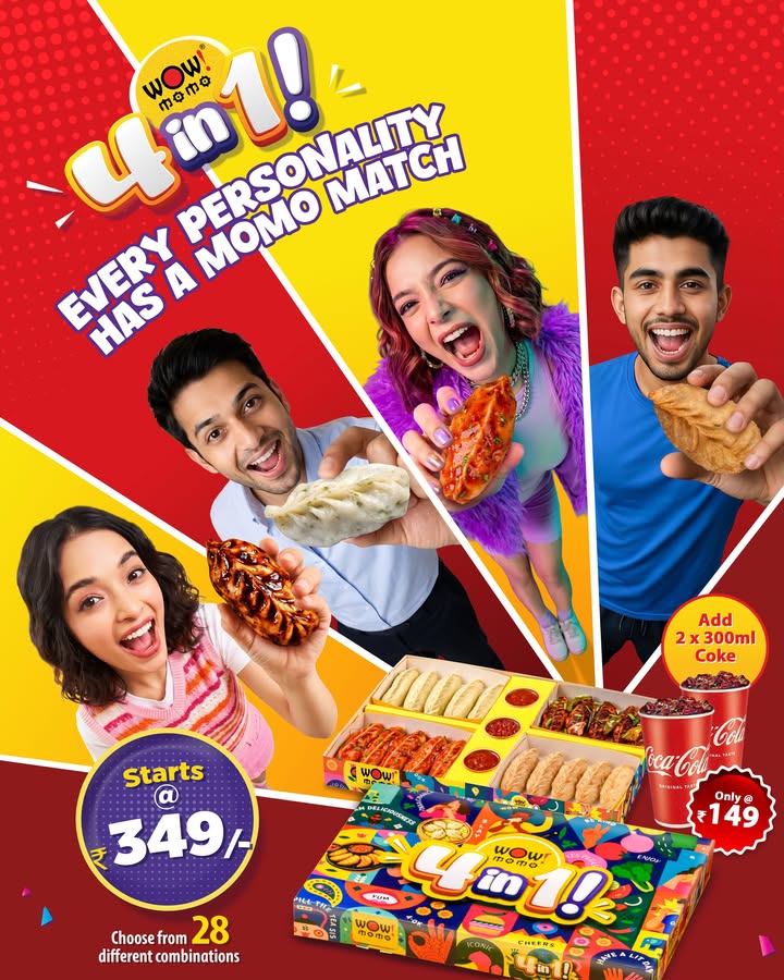 Different personalities. Same obsession. Introducing the all new Wow Momo 4 in 1 Box 20 pieces