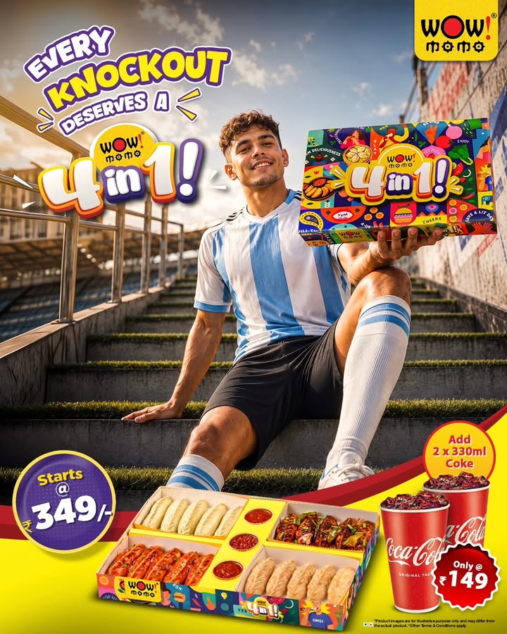Every knockout deserves the Wow Momo 4 in 1 Box. Because every big match calls for an even bigger feast