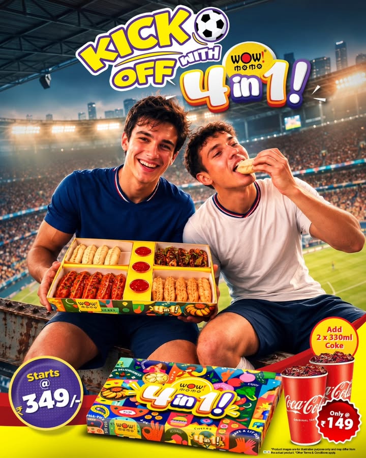 The perfect kick off starts with the WOW Momo 4 in 1 Box. 20 pieces. 4 flavours