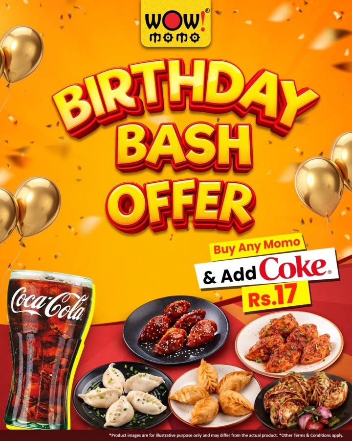 ITS WOW MOMOS BIRTHDAY BASH Celebrate with your favourite momos and some extra fizz Buy any Momo add a...