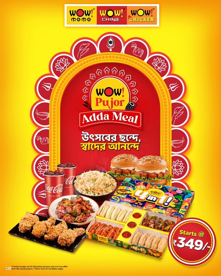 Pujor adda just got bigger Introducing the Wow Pujor Adda Meal bringing together your favourites from Wow Mo...