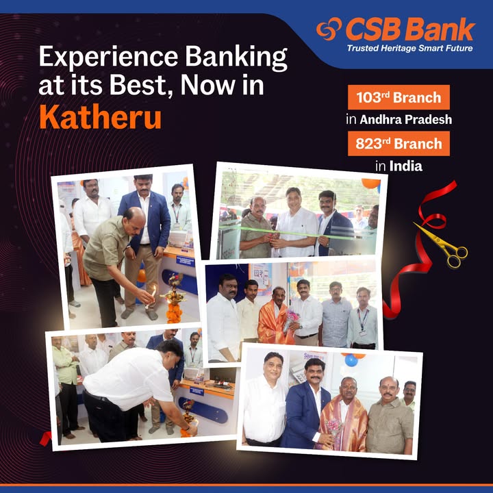 CSB Bank Expands in Andhra Pradesh We are delighted to announce the opening of our 103rd branch in Andhra Pradesh and 823rd...