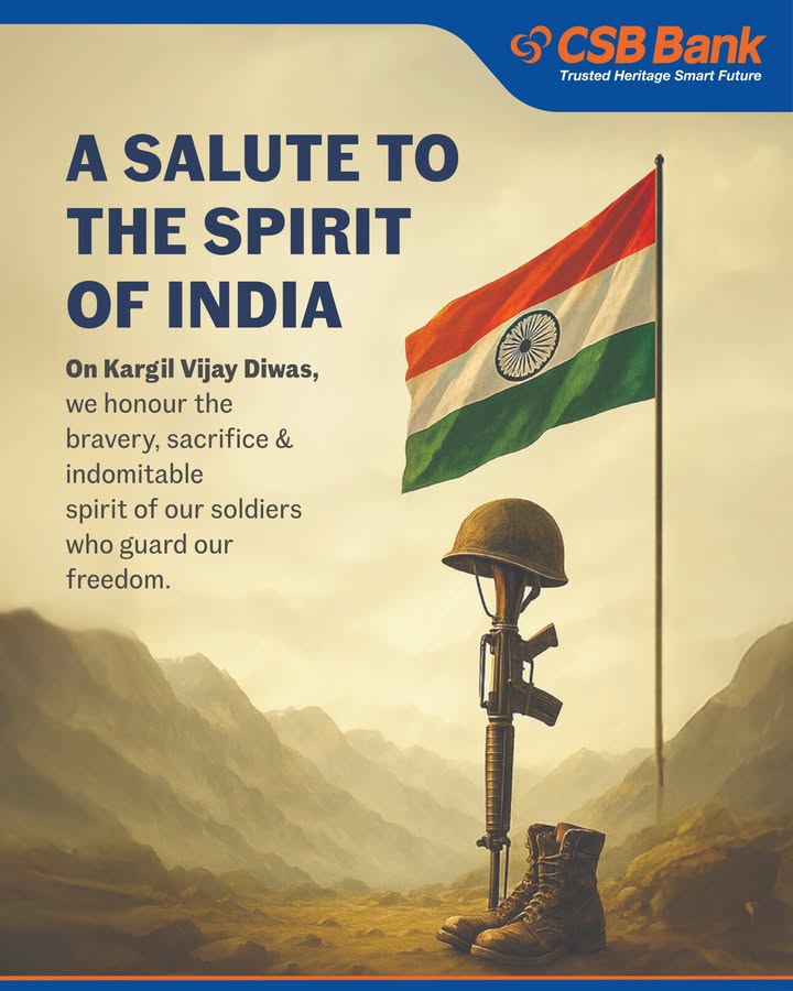 A tribute to the brave hearts of India On Kargil Vijay Diwas, we salute the courage, sacrifice, and unwavering spirit of ou...