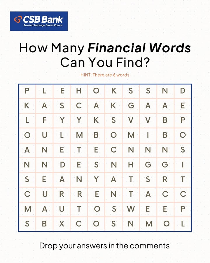 6 financial words are hiding in this grid and most people only find 4