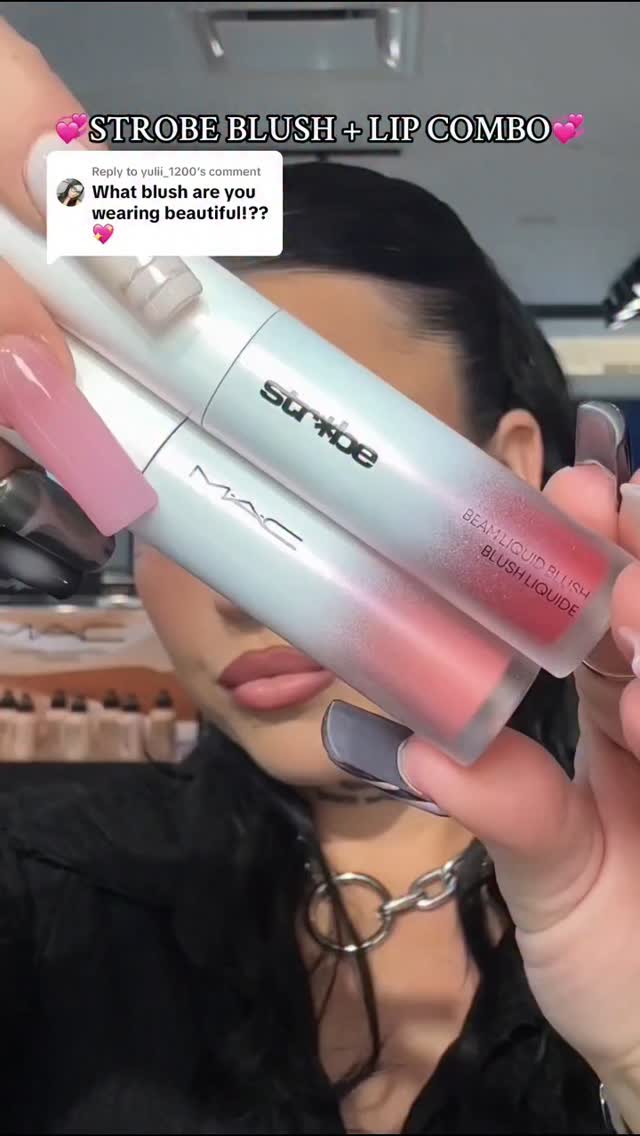  buzzcutbby shows off her favorite blush combo with the new MAC Strobe Beam Liquid Blushes NEU Strobe Beam Liq...