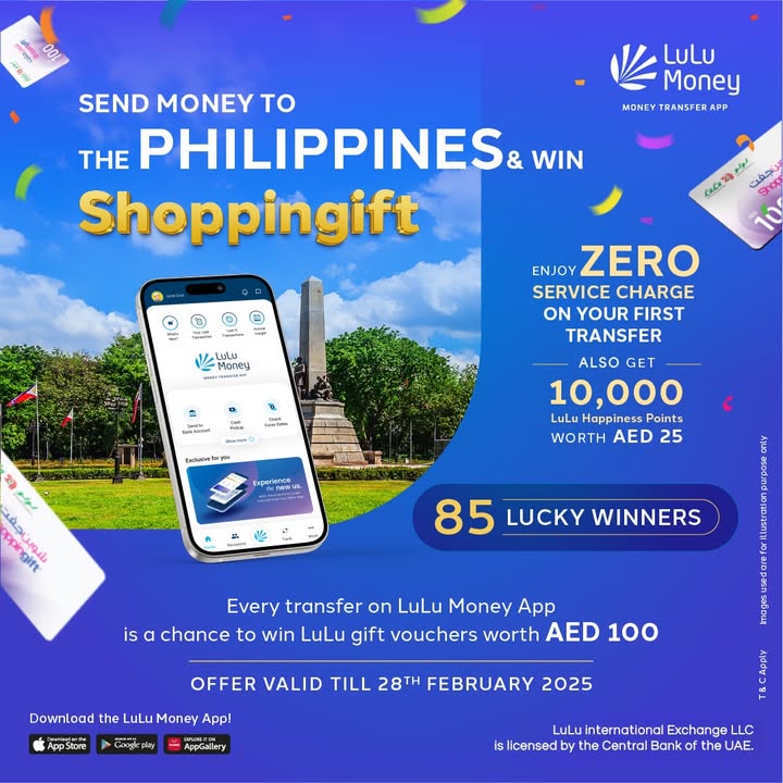 Send Money, Win LuLu Shoppingift Vouchers Sending money to Philippines via the LuLu Money App just got more rewarding Eve...