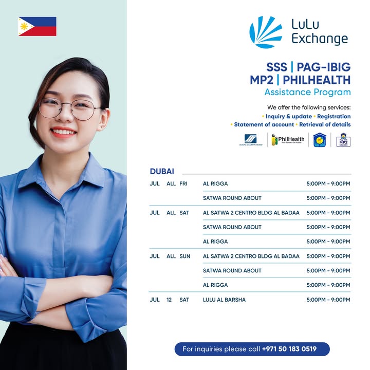 , For your SSS, PhilHealth and Pag IBIG MP2 inquiries, please visit our branches on the following dates and times , For your SSS, PhilHealth and Pag IBIG MP2 inquiries, please visit our bra...