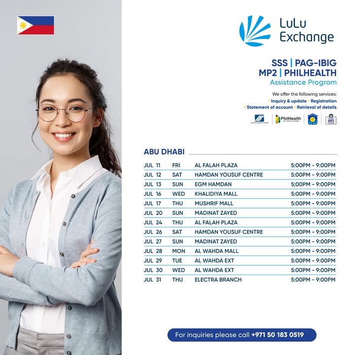 , For your SSS, PhilHealth and Pag IBIG MP2 inquiries, please visit our branches on the following dates and times , For your SSS, PhilHealth and Pag IBIG MP2 inquiries, please visit our bra...