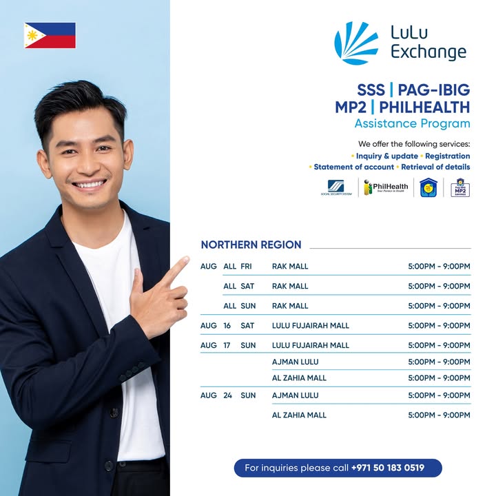  , For your SSS, PhilHealth and Pag IBIG MP2 inquiries, please visit our bra...