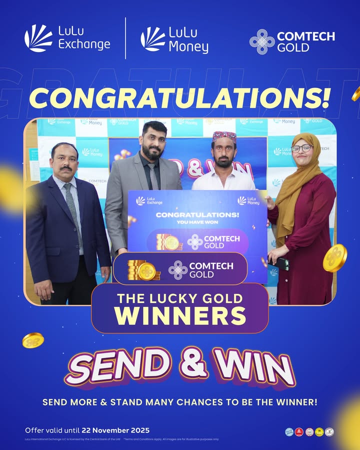 Congratulations to our new lucky winners They have received 3.6 gm ComTech Gold Keep sending money and stay active in our Send Win campaign you could be the next winner Hurry, the offer is valid until 22nd November. Congratulations to our new lucky winners They have received 3
