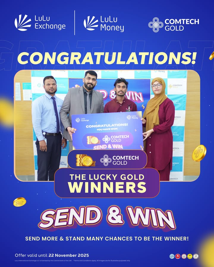 Congratulations to our new set of lucky winners Theyve each received 3.6g of ComTech Gold Keep sending money and stay active in our Send Win campaign you could be the next winner Hurry, the offer is valid until 22nd November. Congratulations to our new set of lucky winners Theyve each received 3