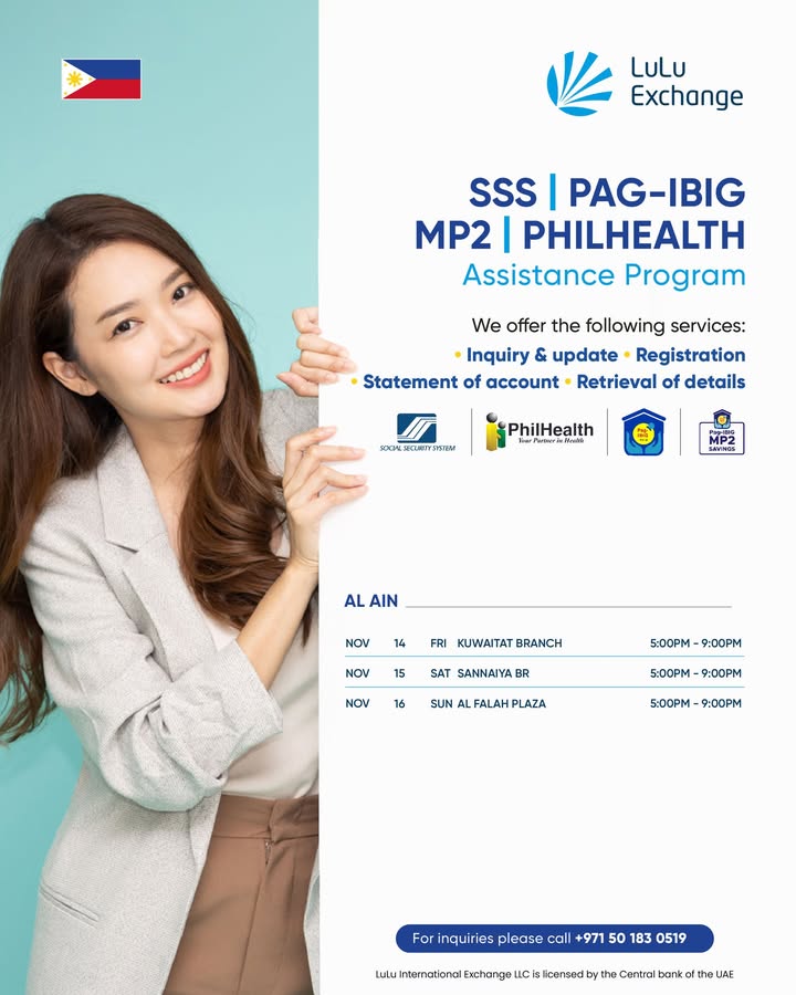  , For your SSS, PhilHealth and Pag IBIG MP2 inquiries, please visit our bra...