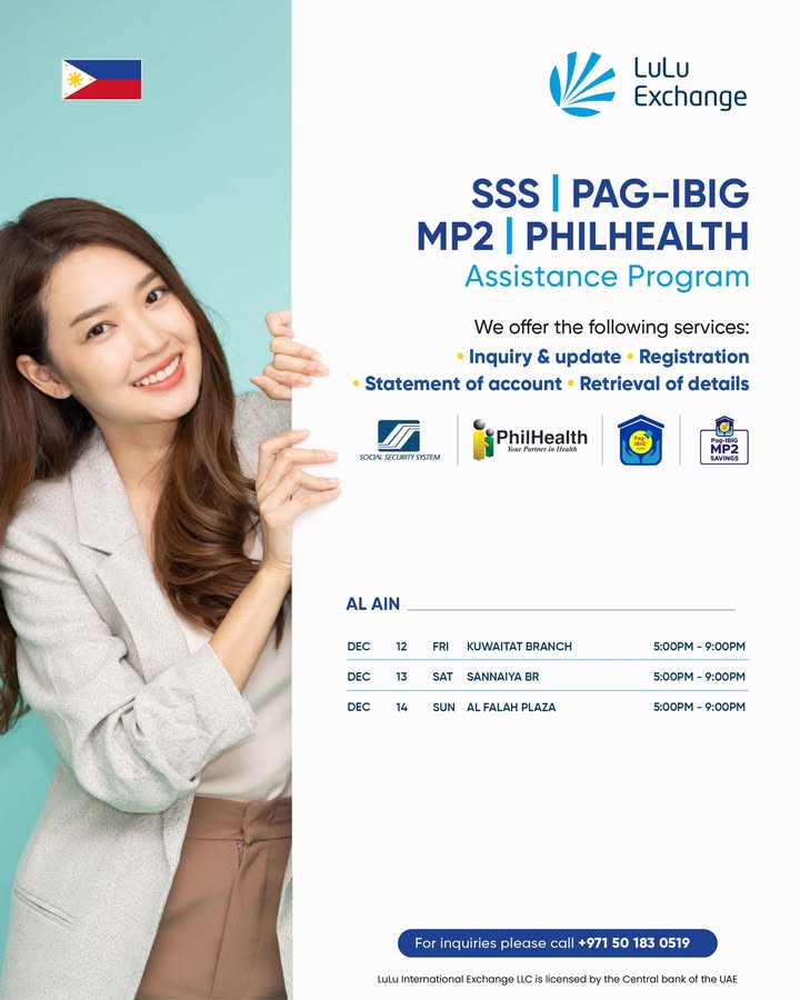  , For your SSS, PhilHealth and Pag IBIG MP2 inquiries, please visit our bra...