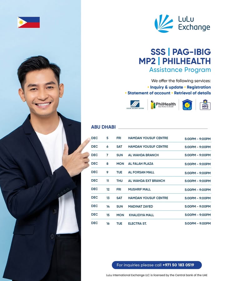  , For your SSS, PhilHealth and Pag IBIG MP2 inquiries, please visit our bra...