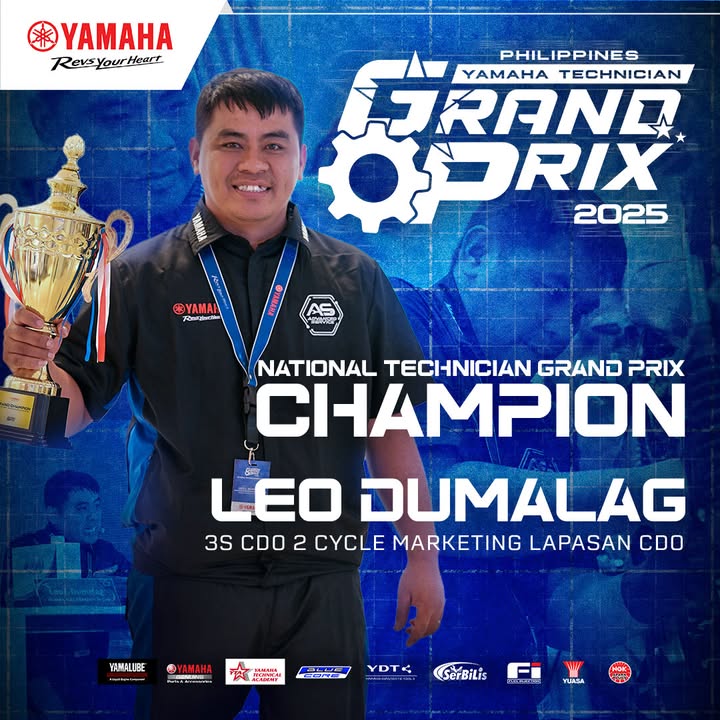 Congratulations to LEO DUMALAG of 3S CDO2Cycle Marketing Lapasan, CDO the Yamaha Philippines NTGP25 CHAMPION ...