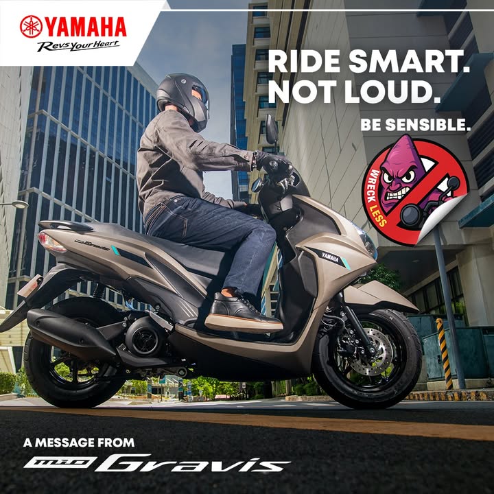 Celebrate your freedom to ride smart and be mindful on the road. The Yamaha Mio Gravis is TheSensibleChoice
