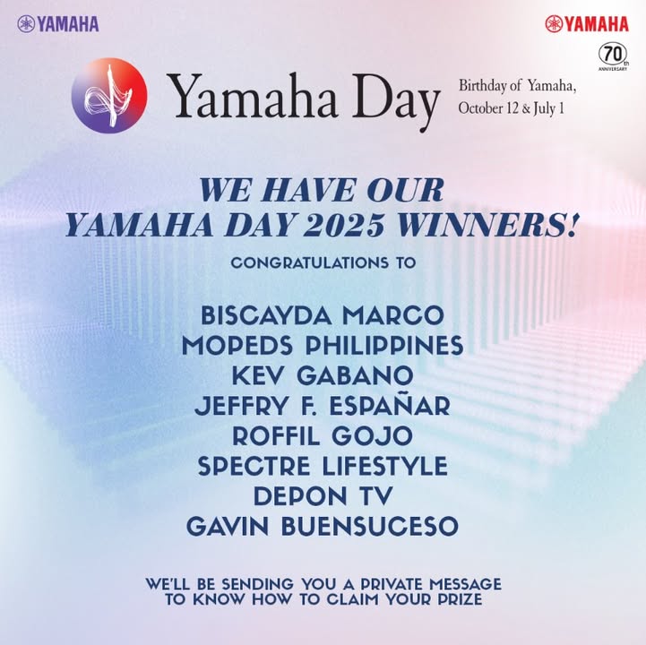 CONGRATULATIONS TO THE YamahaDay CHALLENGE WINNERS Thank you so much for those who shared their Kando moments with us...